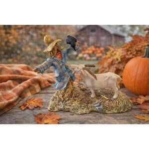Lowell Davis Border Fine Arts Scarecrow Goat Figurine Signed 1989